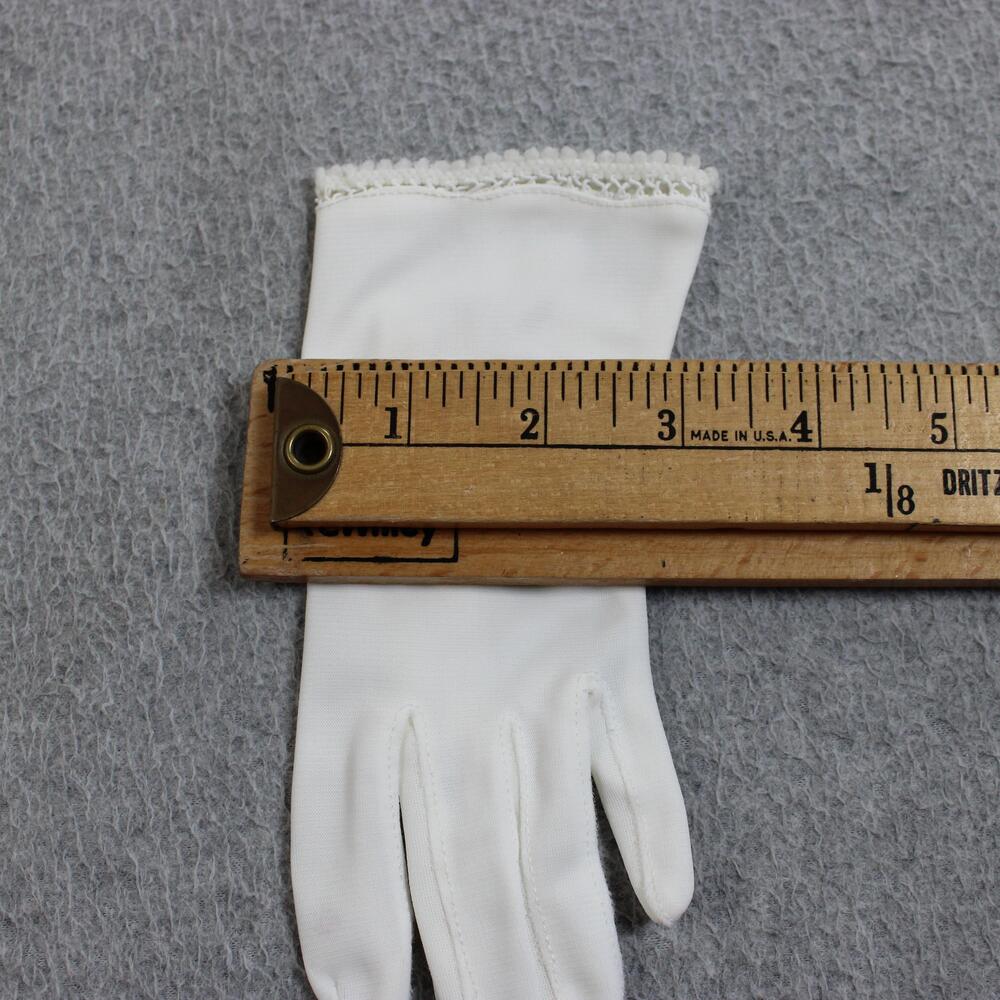 Vintage Gloves Women One Size White Lace Embroidered Wrist Formal Lot Cosplay - Picture 11 of 12